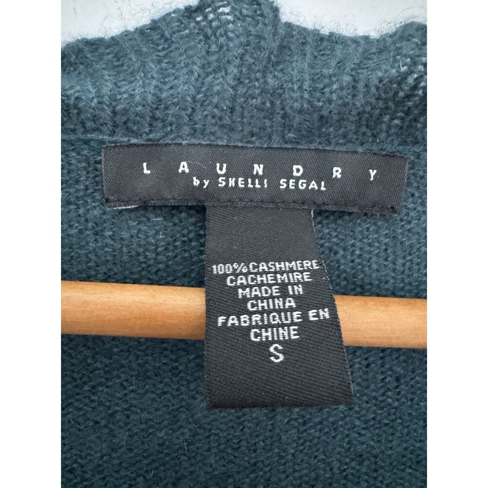 Vintage Laundry by Shelli Segal 100% Cashmere Ruffle Tie Front Wrap Cardigan~SM - Picture 9 of 13